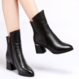 topgloria/湯普葛羅舒適秋冬新款圓頭女靴 舒適粗高跟短靴110360H 冬靴特價清倉2件9折，下單送後跟帖