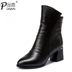 topgloria/湯普葛羅舒適秋冬新款圓頭女靴 舒適粗高跟短靴110360H 冬靴特價清倉2件9折，下單送後跟帖