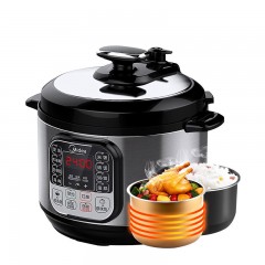美的智能家用多功能雙膽電壓力鍋高壓鍋飯煲正品WCS5025 5L小家電 5L雙膽 智能預約 大面板